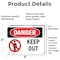 Signmission Keep Out Danger Sign, Vinyl Decal, 5in W x 3.5in L, 2PK OS-2PACK-DS-D-35-L-1399 - alternate 4